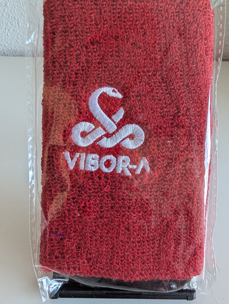 Muñequera Deportiva Vibora Roja con Logotipo Bordado